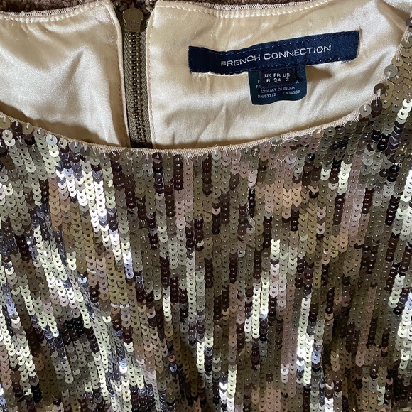 French Connection Gold Mini Dress - Picture 2 of 3